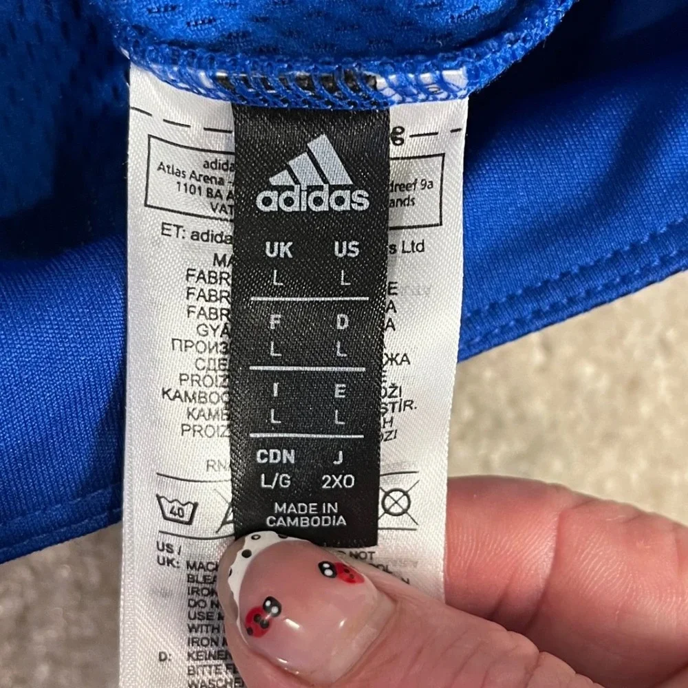 Adidas Hoodie Mens Large Blue NEW Kansas Jayhawks Lawrence KS Pullover
